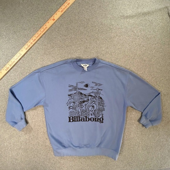 Billabong Tops - Billabong Sweatshirt Womens Small Blue Excellent Desert Graphic Oversized Crew